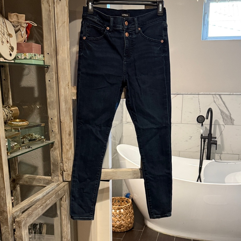 Express Dark Blue Skinny Jeans